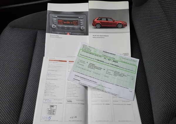 Audi A3 cena 31400 przebieg: 251000, rok produkcji 2012 z Ruciane-Nida małe 232